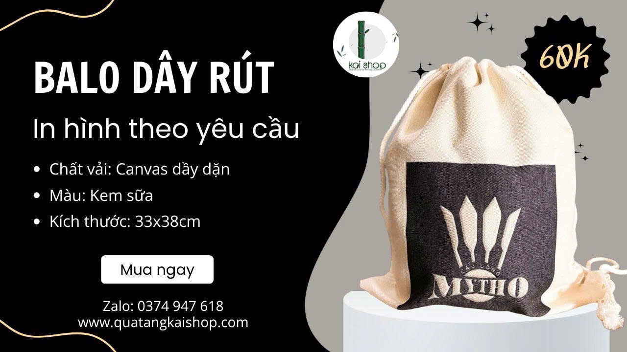 Qua tang KaiShop BALO DÂY RÚT CANVAS – MÓN QUÀ XINH XẮN, CÁ TÍNH RIÊNG BIỆT